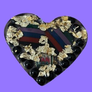 Up cycled jewelry in Resin Heart-Shaped Multicolor